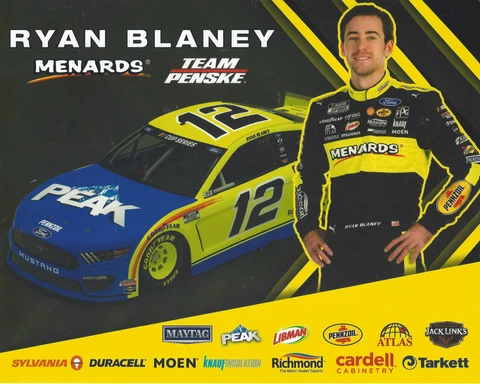 2020 RYAN BLANEY “MENARDS PEAK PENSKE" #12 NASCAR CUP SERIES NEW POSTCARD Cover