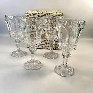 Fostoria Virginia Clear Crystal 5 oz. Wine Goblets 6" Set of 4 In Box - Picture 1 of 5