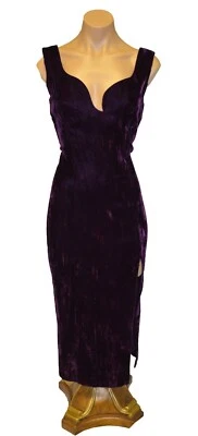 Zum Zum Vintage 80s Purple Velvet Sexy Wiggle Party Prom Dress sz 5-6 - Image 1 of 2