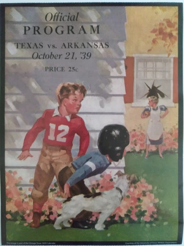 Texas Longhorns Football Vintage Game Day Football Program Poster 9" x 12" Cover