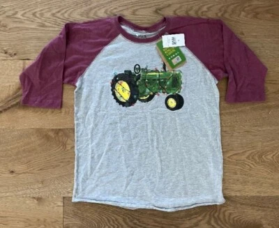 NWT John Deere Kid's Do Good Today Tractor 3/4 Sleeve Raglan Tee Shirt  Size: L - Image 1 of 3