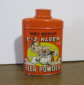 Vintage Hartz Mountain E-Z Kleen Flea Powder Advertising Tin - Picture 1 of 7