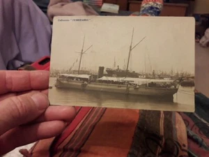 Barcelona Spain Ship Cafionero "Temerario" c1909 Postcard. - Foto 1 di 4