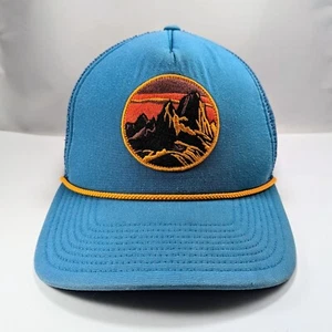 Patagonia Heritage Fitz Roy Master Chief Tobago Blue 2014 VTG Mesh Trucker Hat - Picture 1 of 11