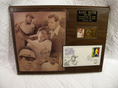 Babe Ruth 100th Anniversary Birthday Plaque In Great Condition Cover