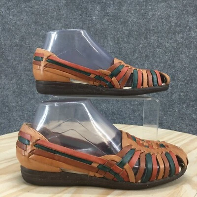 Softspots Shoes Womens 7.5 Narrow Loafers Flats Brown Multi Woven Leather Casual - Image 1 of 4