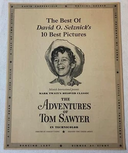 Filmanzeige von 1938 ~ DIE ABENTEUER VON TOM SAWYER - Bild 1 von 1