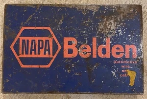 VINTAGE NAPA BELDEN AUTOMOTIVE WIRE & CABLE METAL PARTS CASE BL5 - Picture 1 of 5