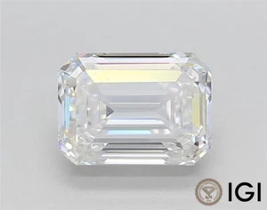 2.01Ct Emerald cut Diamond IGI Certified VS2 Clarity E Color Fancy - Imagen 1 de 14