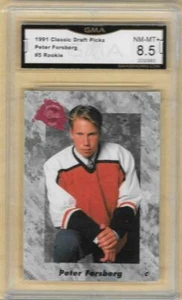 1991-92 CLASSIC #5 PETER FORSBERG ROOKIE Graded GMA 8.5 NM-MT+ - Picture 1 of 1