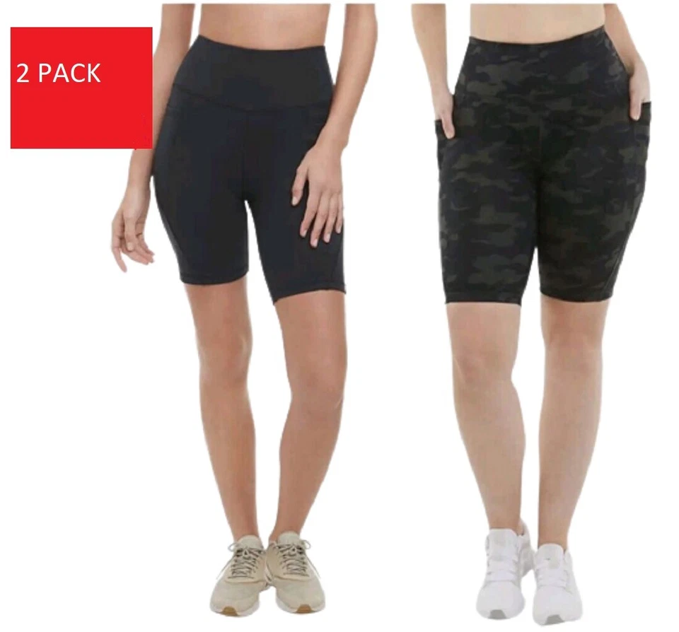 Danskin 2-Pack Women's Bike Shorts Black and Camo Size XS - 1559928