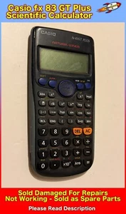 Casio fx 83 GT Plus Scientific Calculator Damaged Not Working For Spare Parts - Picture 1 of 17