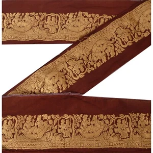 Sanskriti Vintage 1 Yd Sari Border Woven Craft Sewing Baluchari 2"W Lace - Picture 1 of 6