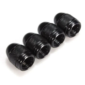 4x Black Bullet Cap Air Dust Cover Car Tire Wheel Valve Stem Cap Car Accessories - Picture 1 of 12