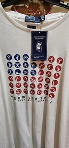 NWT Mens Polo Ralph Lauren 2024 Olympics Sports Long Sleeve T-Shirt in White - Picture 1 of 6