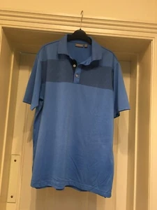 ASHWORTH:MID BLUE SHORT SLEEVE POLO/GOLF SHIRT- LARGE - Picture 1 of 10