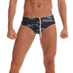 MSemis Mens Wetlook Bikini Swim Trunks Swimsuit Side Rivets Metallic Pouch Boxer Shorts Briefs Underwear 