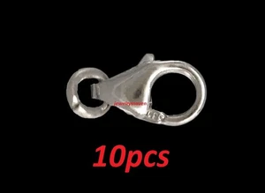 (10) DIEZ A GRANEL 7mm PEQUEÑO ORO BLANCO SÓLIDO 14k langosta lágrima pera broche gatillo - Imagen 1 de 4