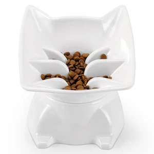 Pequeño alimentador lento elevado cuenco para gatos, lindo alimentador lento desmontable inclinado para gatos para... - Imagen 1 de 6