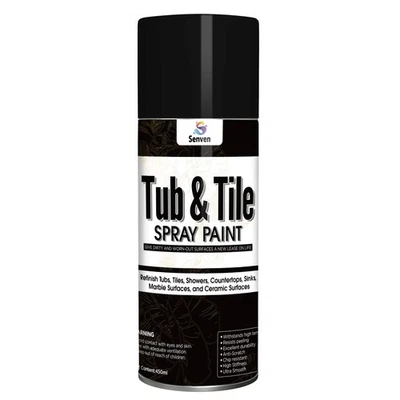 SENVEN Tub and Tile Spray Paint - Bathtub Refinishing Paint with Porcelain-16oz, Black