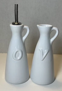 Crate & Barrel Öl und Essig weiße Keramik Kruzifix Set Made in Portugal - Bild 1 von 6