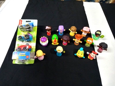 Fisher Price Little People Mixed Disney Barbie ++ & 3 Wheelies Lot Of 15 + - Image 1 of 4