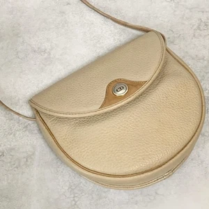 Christian Dior Bag CD Shoulder Purse Leather Beige Silver Gold Used Authentic - Picture 1 of 24