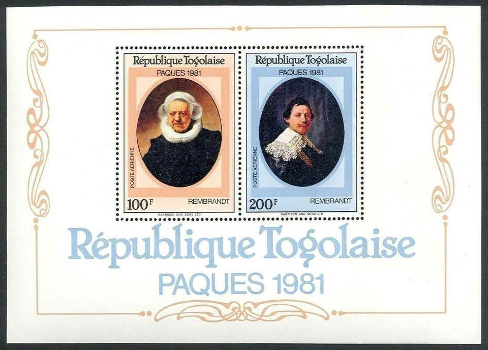 Togo, 1981, Easter, Art, Paintings; Rembrandt, souvenir sheet - Image 1 of 1
