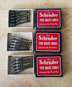 Vintage Lot (3) Schrader Valve Cores  5 Each In Original Boxes NEW NOS - Picture 1 of 1