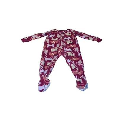 Pijama Carters 4T Borgoña Gato Polar Pijama Pijama Una Pieza Foto 1 de 4