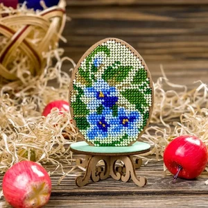 DIY Bead embroidery kit on wood Easter Decoration Craft gift - Picture 1 of 13