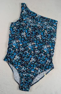 Summersalt Sidestroke Swimsuit Womens sz 18 Blue Floral All Over Print EUC - Picture 1 of 10
