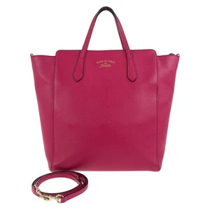 GUCCI Swing 368824 Bolso de Mano Bolso de Hombro 2 Vías Oro Rosa Herrajes Cuero - Imagen 1 de 10