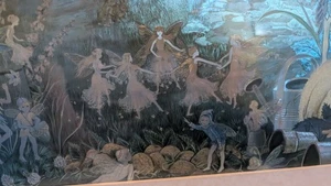 Vintage Dufex Foliendruck Feengartenszene Heinrich Familie 60 × 50 cm - Bild 1 von 24