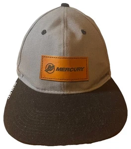 Mercury Leather Patched Go Boldly Hat Cap Adjustable Marine Boating Fishing - Picture 1 of 12