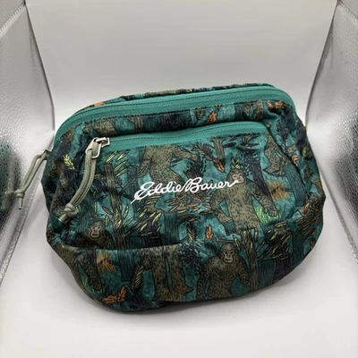 Cintura convertible Eddie Bauer Stowaway estampado selva azul verde Foto 1 de 4