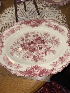 Crown Ducal BRISTOL Rosa Oval Servierplatte 16” X 12” 762055 - Bild 1 von 4