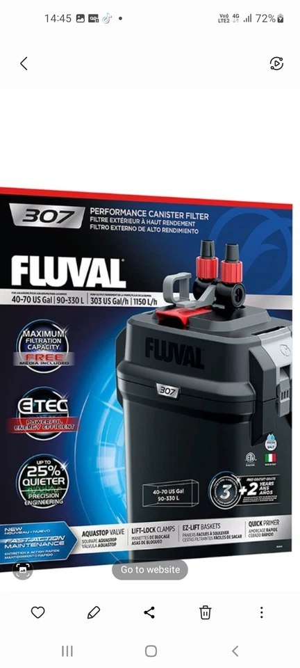 Fluval 307 External Filter - Image 1 of 1
