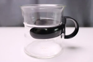 Vintage Nilsjohan Retro Scandinvian Glass Coffee Tea Cup Black Handle Sweden - Picture 1 of 3