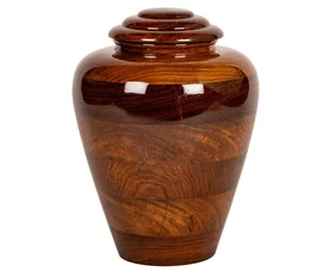 Wooden Urn Human Adult Ashes Handmade Cremation Memorial Decorative Urn Large - Picture 1 of 6
