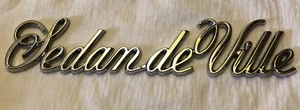 1985?~1992? CADILLAC SeDAN DeVILLE QUARTER PANEL? NAMEPLATE EMBLEM - Picture 1 of 6