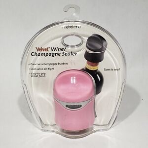New ListingMetrokane Velvet Wine / Champagne Sealer Pink Bottle Stopper Air Tight Seal