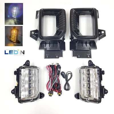 LED Fog Lights For 2020-2023 Sierra 2500 3500 HD Base SLE SLT Bezel Switch Kit - Image 1 of 4