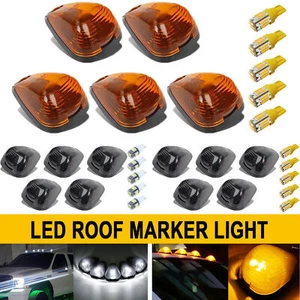 5X Smoke LED Cab Roof Marker Lights Amber/White For Ford F-250 F-350 Super Duty - Picture 1 of 49