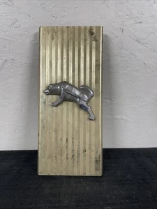 Vintage BROCKWAY TRUCK Huskie Left Facing Side Mirror Emblem Ornament Shell Gold - Picture 1 of 14
