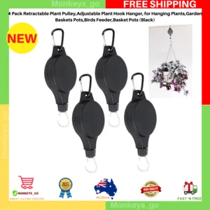 4 Pack Retractable Plant Pulley,Adjustable Plant Hook Hanger, for Hanging Plants - Picture 1 of 7