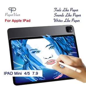 PaperVeer Matte Finish Film Anti-Glare Screen For Apple iPad Mini 4/5  7.9 in - Picture 1 of 10