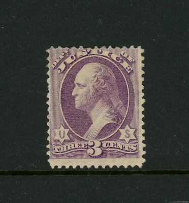 USA Scott # O27 Fine OG HR Removed 3c BOB Dept Justice Stamp Cat $300 - Image 1 of 2