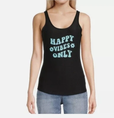 Camiseta sin mangas No Boundaries Juniors cuello redondo "solo vibraciones felices" talla M nueva con etiqueta Foto 1 de 4