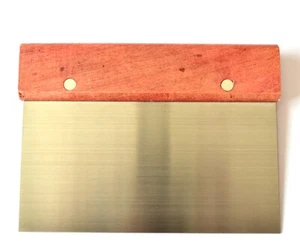 NEW WOOD AND STAINLESS STEEL DOUGH SCRAPER Scrape Cut Cutter Scoop Knife Knive - Picture 1 of 3